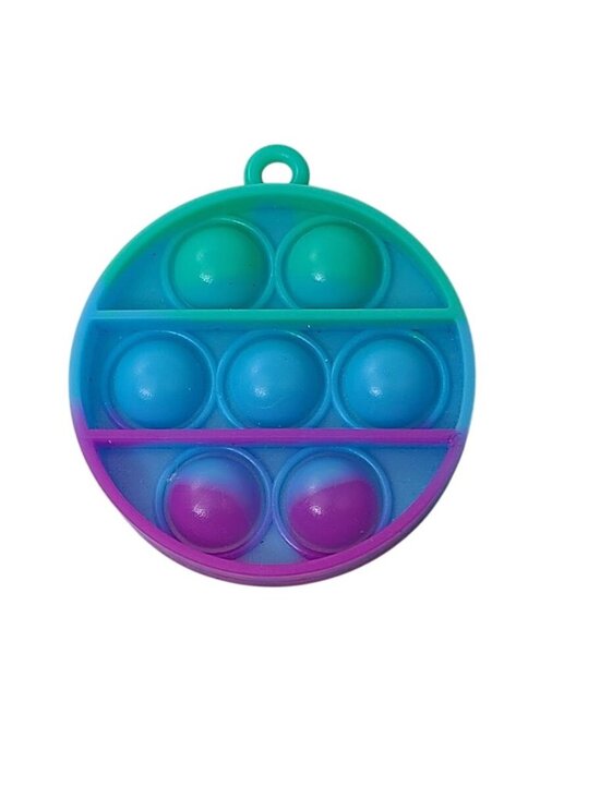 Unbranded Other - Mini Pop It Keychain Fidget Toy Round Silicone Push Bubble Sensory 2.75"